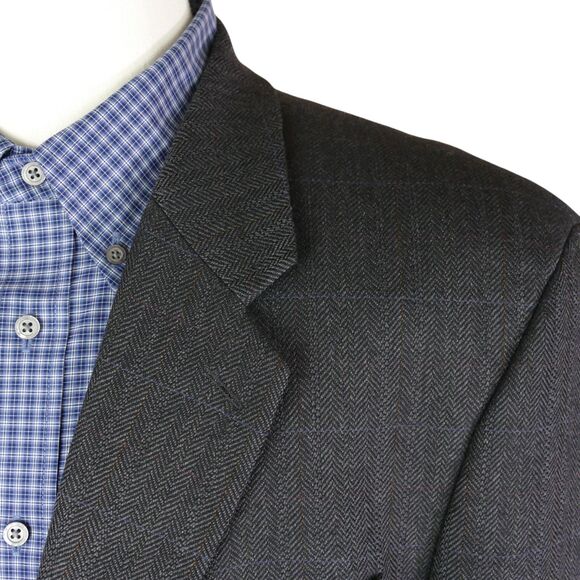 Ralph Lauren Charcoal Herringbone Blazer - Picture 1 of 16